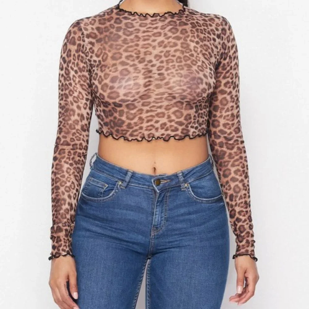 Leopard mesh top - Picture 1 of 1